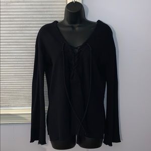 lace up sweater